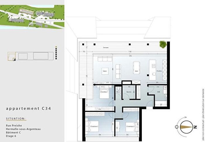 Appartement 3 pièces à Rue Préixhe, Oupeye, à vendre