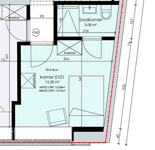 Hanswijkstraat, Mechelen - Appartement 1 pièce à louer