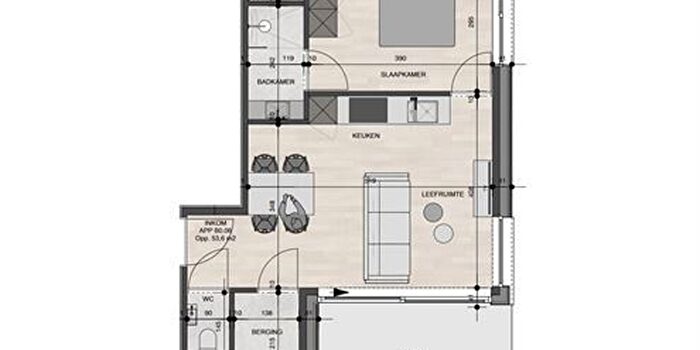 Rijksweg, MechelenaandeMaas - Appartement 1 pièce à vendre