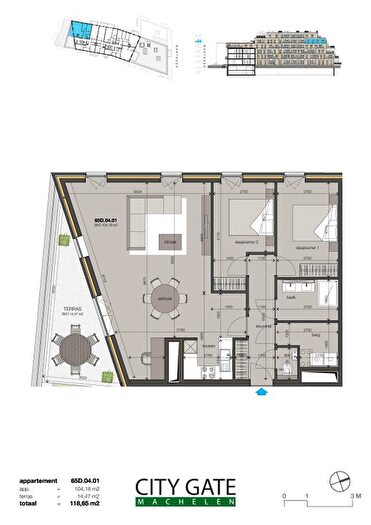 Appartement 3 pièces à Kerklaan, D, à vendre
