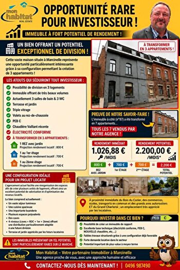 Maison 5 pièces à Rue Florian Montagne, Charleroi Marcinelle, à vendre